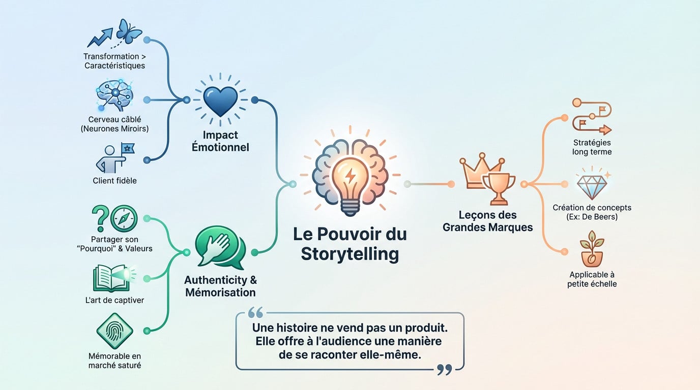 Illustration de l'impact émotionnel du storytelling de marque sur le public